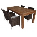 Wicker-Teak tuinset